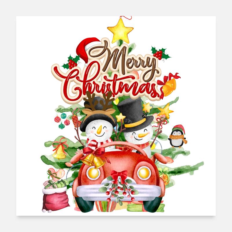 Joyeux vœux de Noël Poster 60 x 60 cm