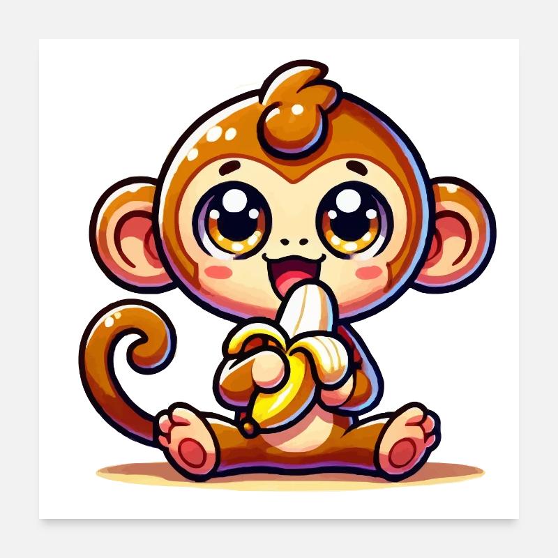 Affe Comic Poster 60x60 cm