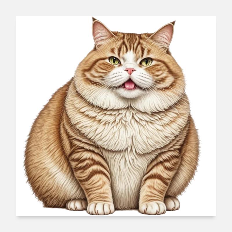 Dicke Katze Poster 60x60 cm