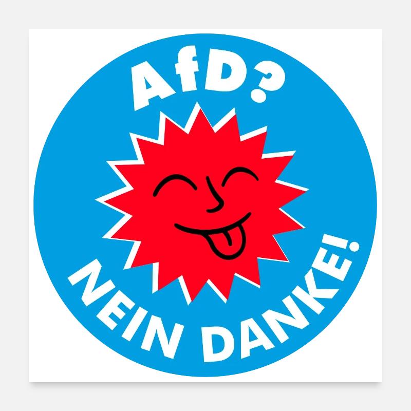 AfD? NEIN DANKE! - Poster 60x60 cm - Weiß
