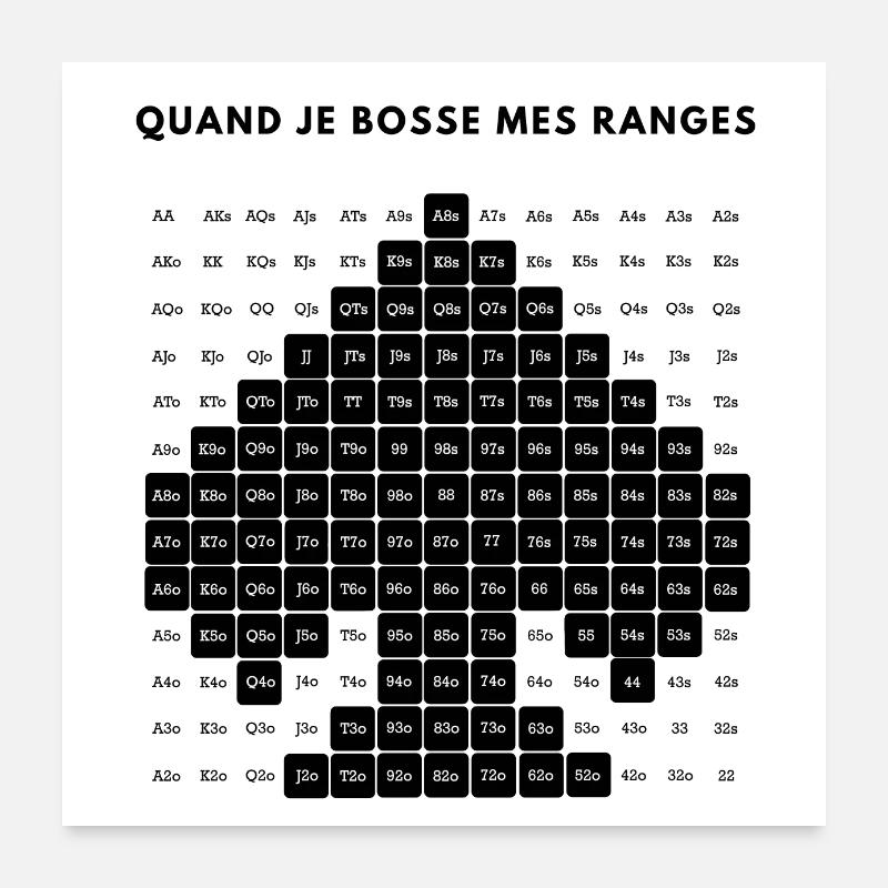 RIGGED POKER - PIXEL ART - RANGE - SPADES Poster 60 x 60 cm