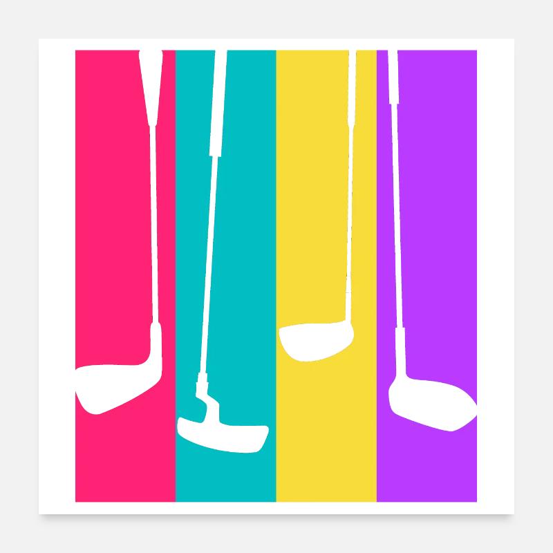 Retro Golf - Geschenkidee für Golfer Poster 60x60 cm