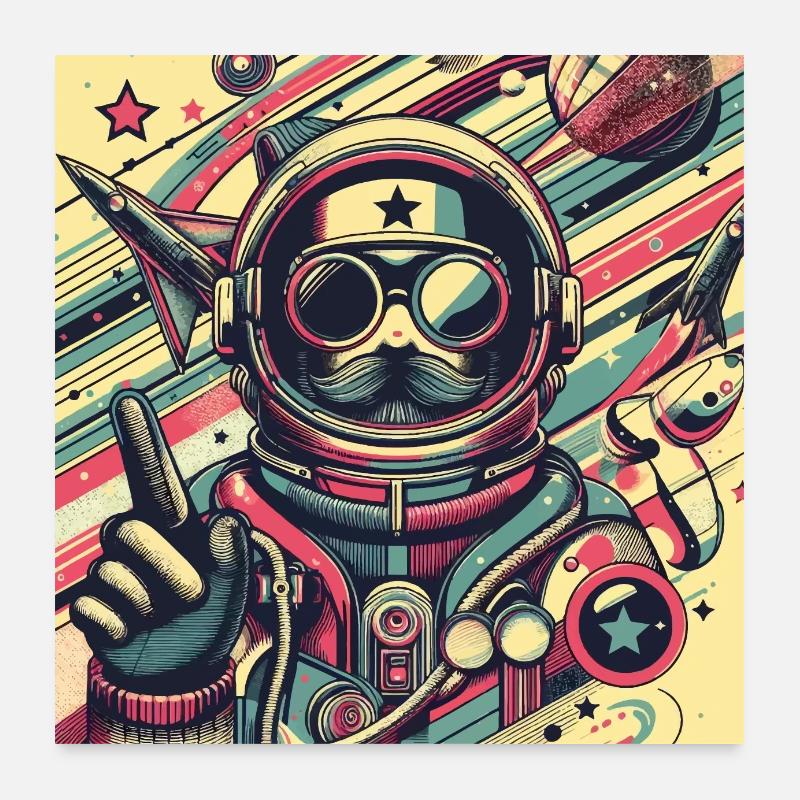 Retro Space Traveler Poster 24" x 24" (60x60 cm)