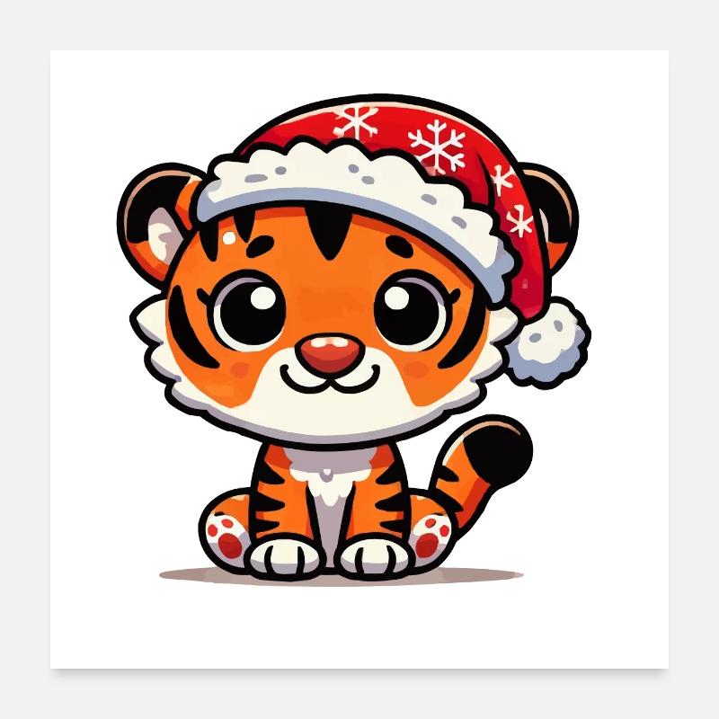 Tiger Christmas Poster 24" x 24" (60x60 cm)