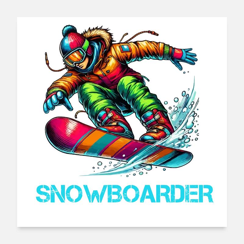 Snowboarders Poster 60 x 60 cm