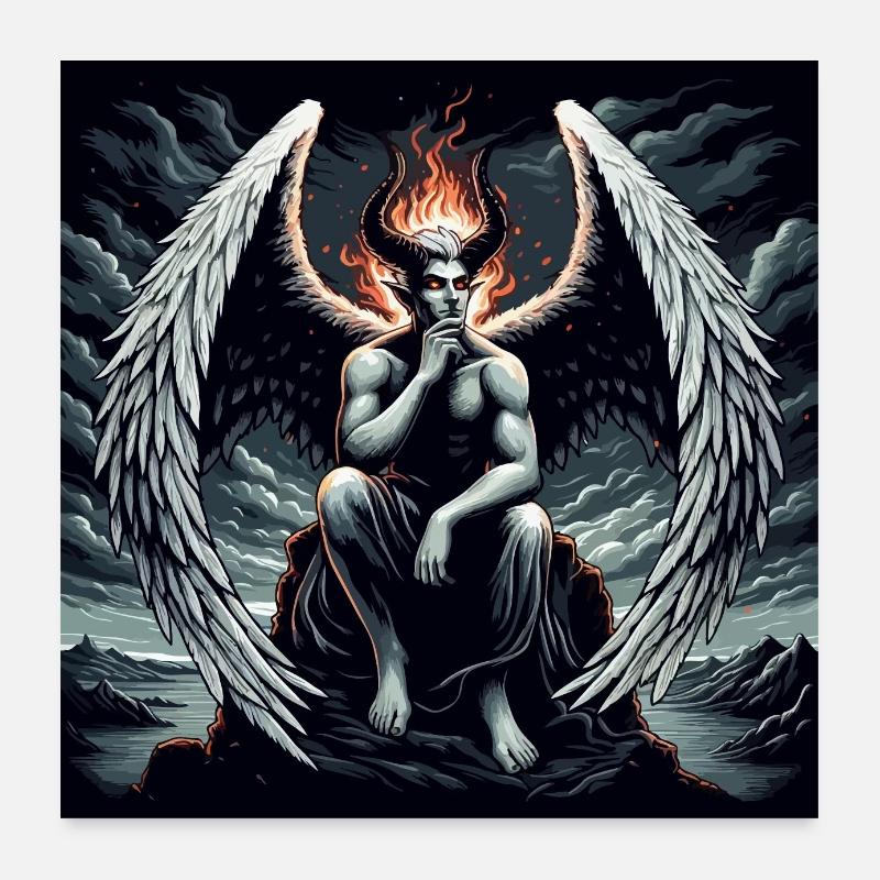 Gefallener Engel in Träumerei Poster 60x60 cm