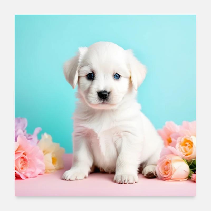 Chiots chiens Poster 60 x 60 cm