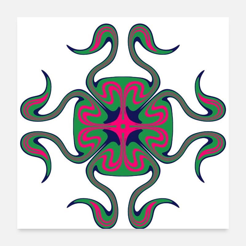 Abstrakte Kunst mit verschiedenen Farben Poster 60x60 cm