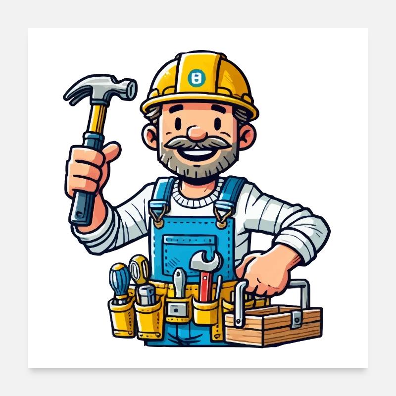 Handwerker Poster 60x60 cm