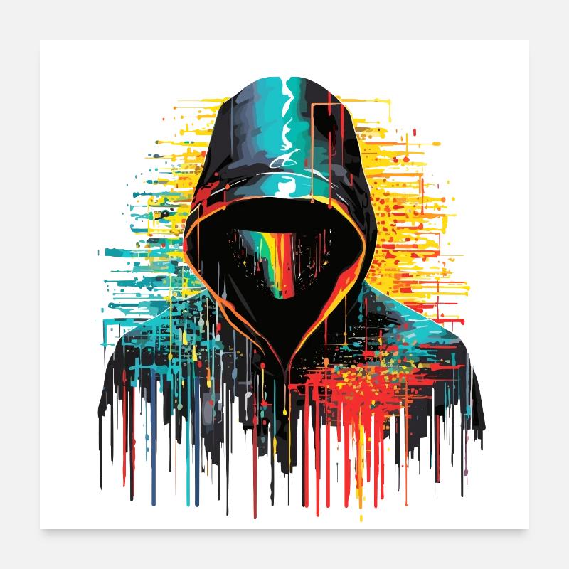 Hacker-Spiel Urbanes Stadtleben Schatten Abstrakt Poster 60x60 cm