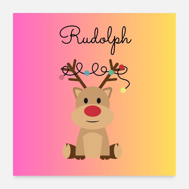 Rudolph - Poster 24" x 24" (60x60 cm) - white