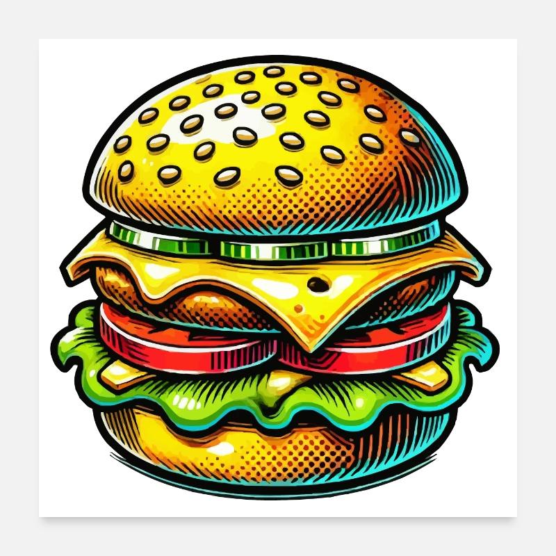 hamburger Poster 60x60 cm