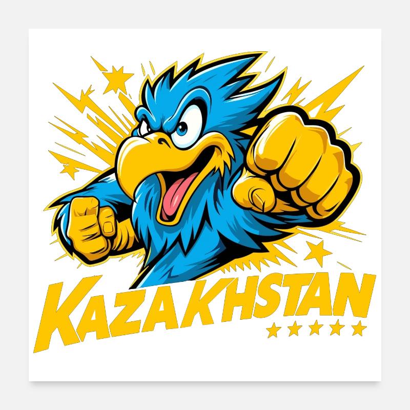 Kazakhstan aigle drapeau drapeau puissance Cool cadeau Poster 60 x 60 cm