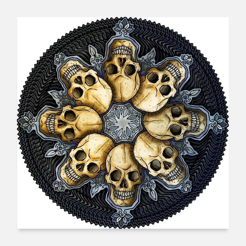 Cercle de crâne Poster 60 x 60 cm