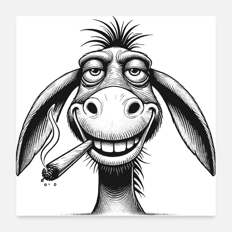 Esel Poster 60x60 cm