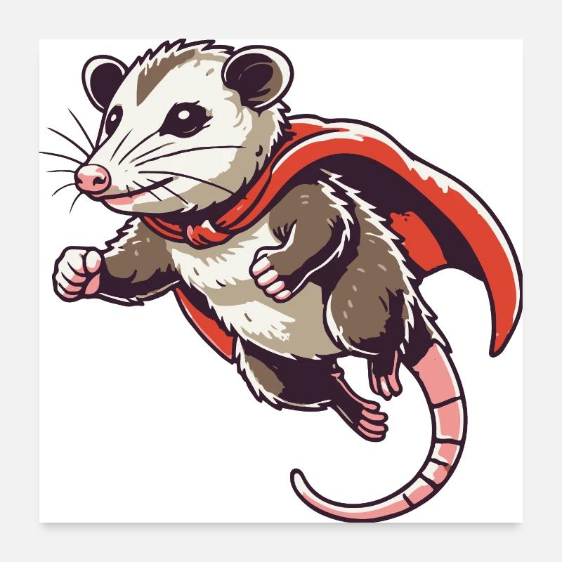 Superpossum Poster 60x60 cm