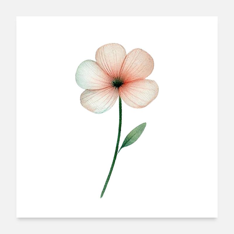 Dessin de fleur Poster 60 x 60 cm
