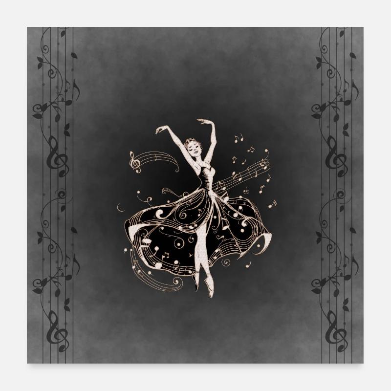 Die Tänzerin des Abends. - Poster 60x60 cm - Weiß