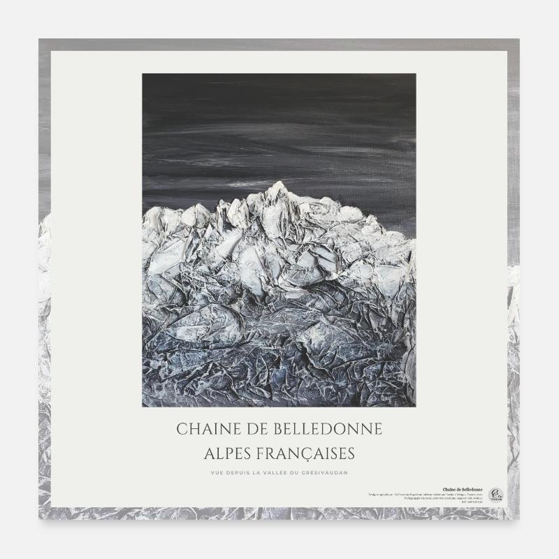 Die Belledonne-Kette, quadratisches Format Poster 60x60 cm