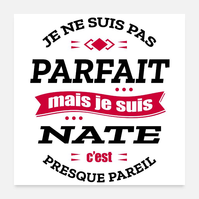 NATE PARFAIT - PRENOM NATE Poster 60 x 60 cm
