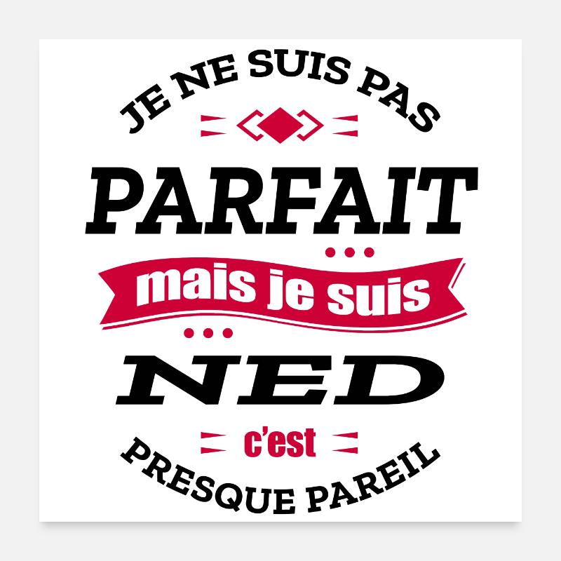 NED PARFAIT - PRENOM NED Poster 60 x 60 cm