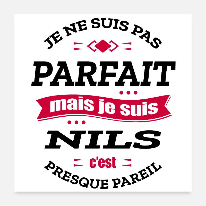 NILS PARFAIT - PRENOM NILS Poster 60 x 60 cm