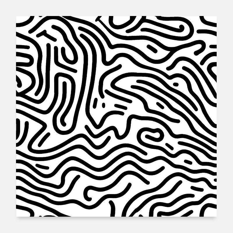 Schwarz-Weiß - Designlinien Poster 60x60 cm