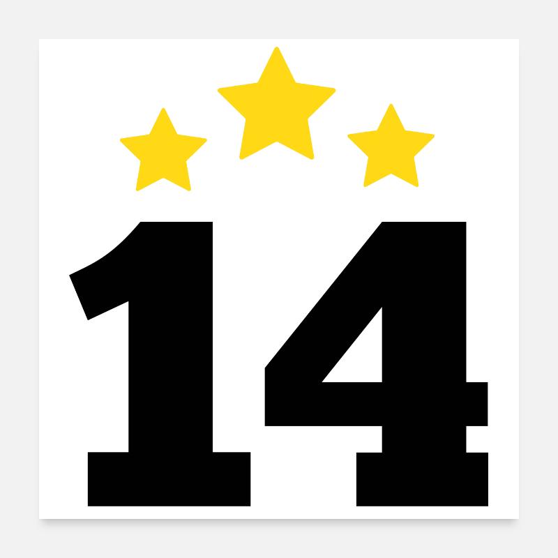 14 ans étoile - cadeau 14e anniversaire Poster 60 x 60 cm