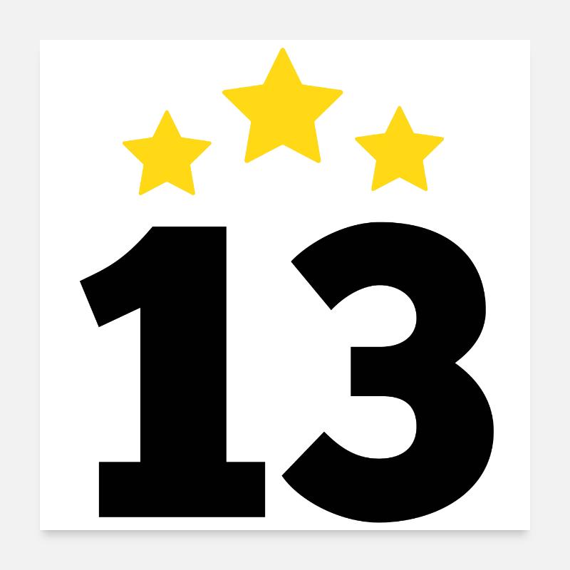 13 ans étoile - cadeau 13e anniversaire Poster 60 x 60 cm