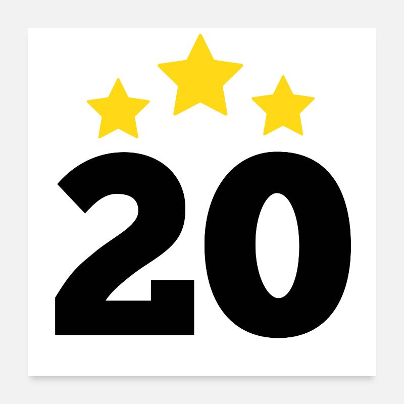 20 Years Star - 20th Anniversary Gift Poster 24" x 24" (60x60 cm)