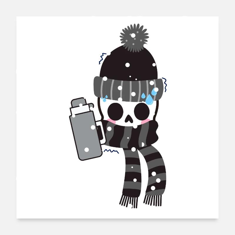 Les frissons sont mon squelette cardio Poster 60 x 60 cm