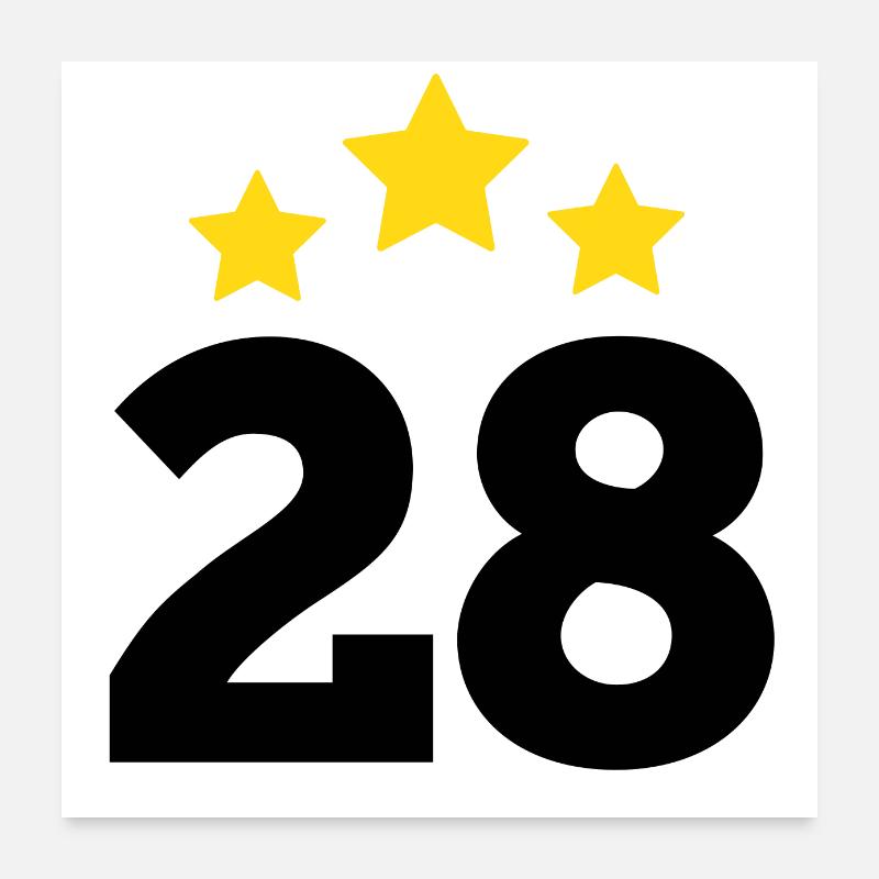 28 ans étoile - cadeau 28e anniversaire Poster 60 x 60 cm