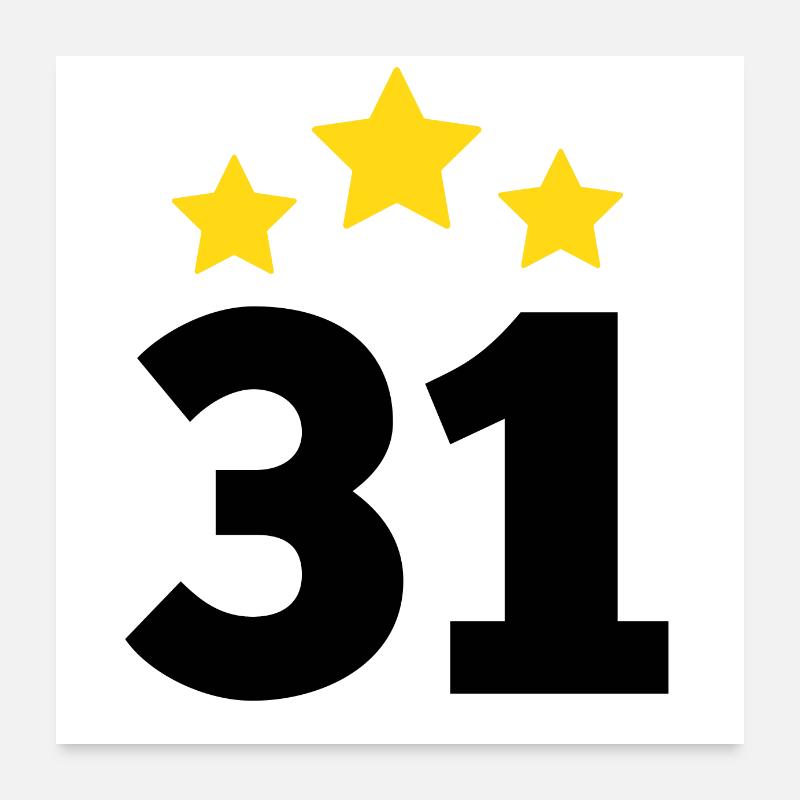 31 Year Old Star - 31st Anniversary Gift Poster 24" x 24" (60x60 cm)