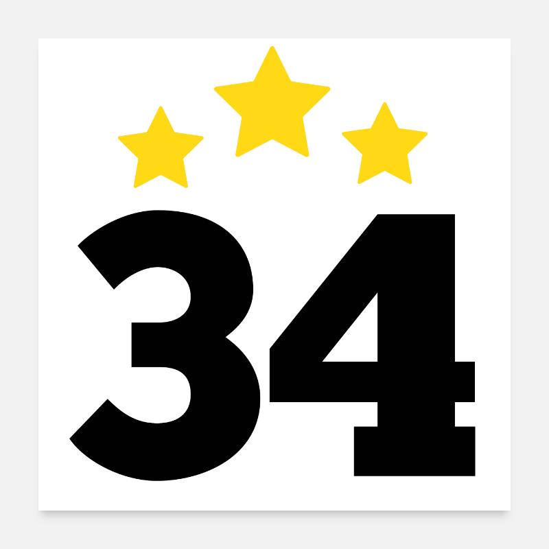 34 ans étoile - cadeau 34e anniversaire Poster 60 x 60 cm