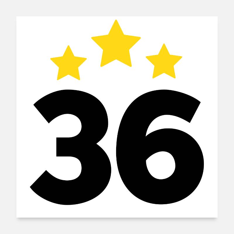 36 Years Star - 36th Anniversary Gift Poster 24" x 24" (60x60 cm)