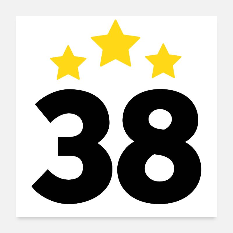 38 Years Star - 38th Anniversary Gift Poster 24" x 24" (60x60 cm)