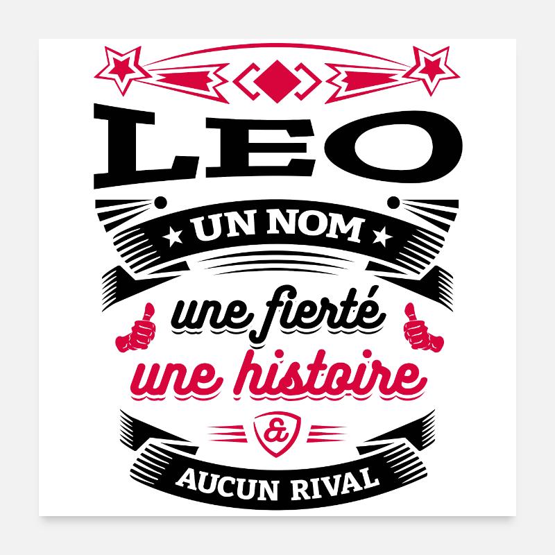 LEO UN NOM UNE FIERTÉ AUCUN RIVAL Poster 60 x 60 cm