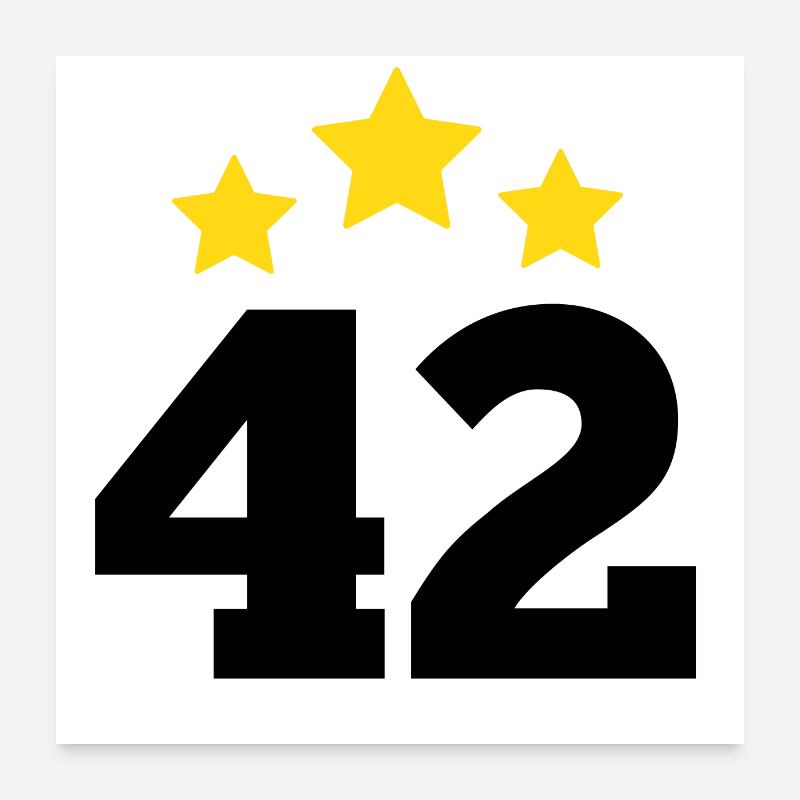 42 ans étoile - cadeau 42e anniversaire Poster 60 x 60 cm