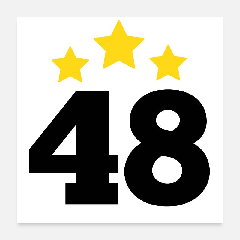 48 ans étoile - cadeau 48e anniversaire Poster 60 x 60 cm