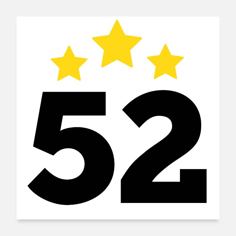 52 Years Star - 52nd Anniversary Gift Poster 24" x 24" (60x60 cm)