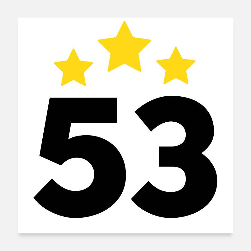 53 ans étoile - cadeau 53e anniversaire Poster 60 x 60 cm
