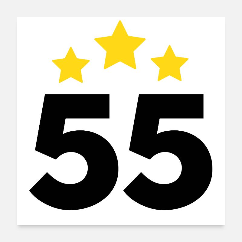 55 Years Star - 55th Anniversary Gift Poster 24" x 24" (60x60 cm)