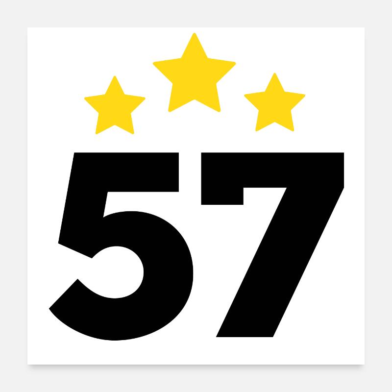 57 Years Star - 57th Anniversary Gift Poster 24" x 24" (60x60 cm)