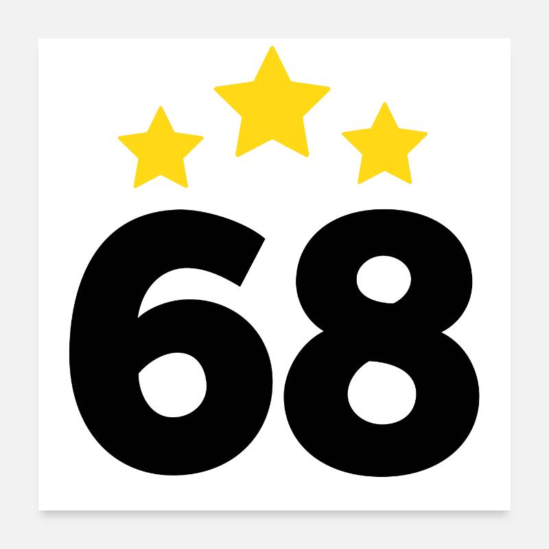 68 Years Star - 68th Anniversary Gift Poster 24" x 24" (60x60 cm)