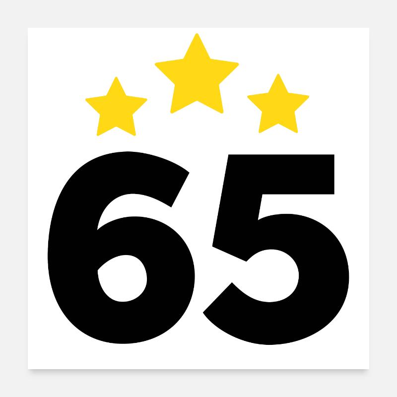 65 Years Star - 65th Anniversary Gift Poster 24" x 24" (60x60 cm)