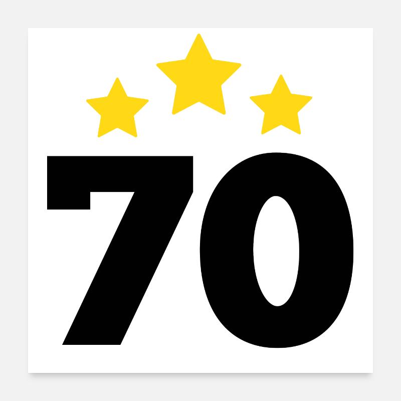 70 Years Star - 70th Anniversary Gift Poster 24" x 24" (60x60 cm)