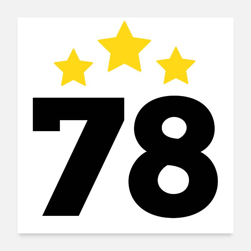 78 Years Star - 78th Anniversary Gift Poster 24" x 24" (60x60 cm)