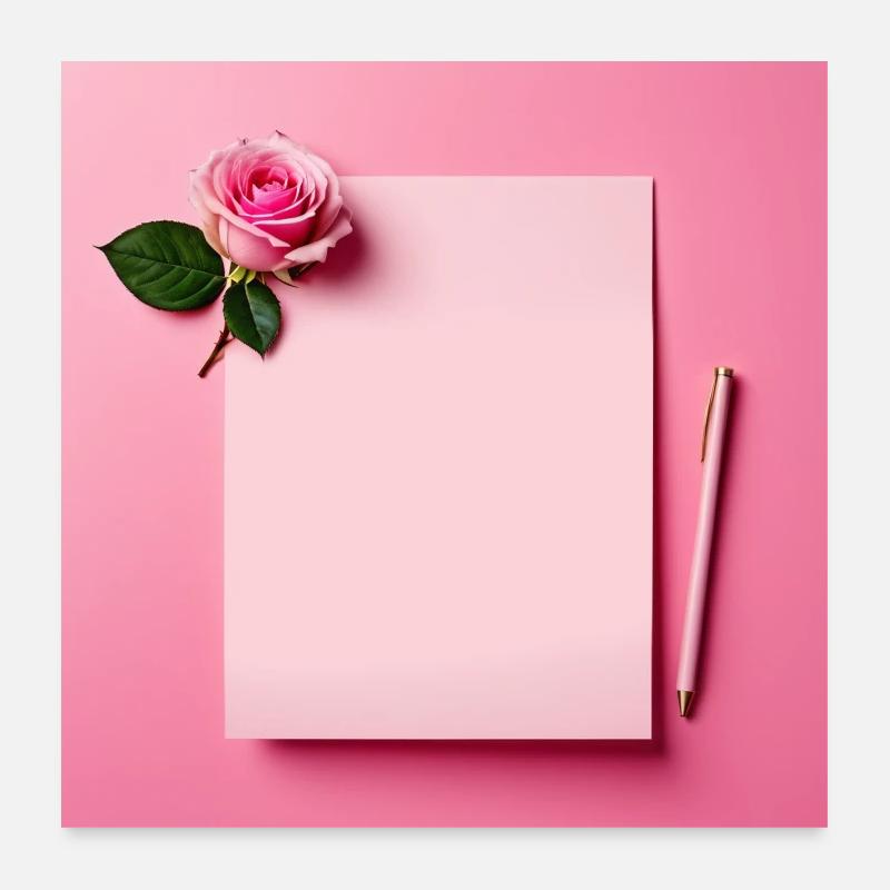 Pink Letter Background Poster 24" x 24" (60x60 cm)