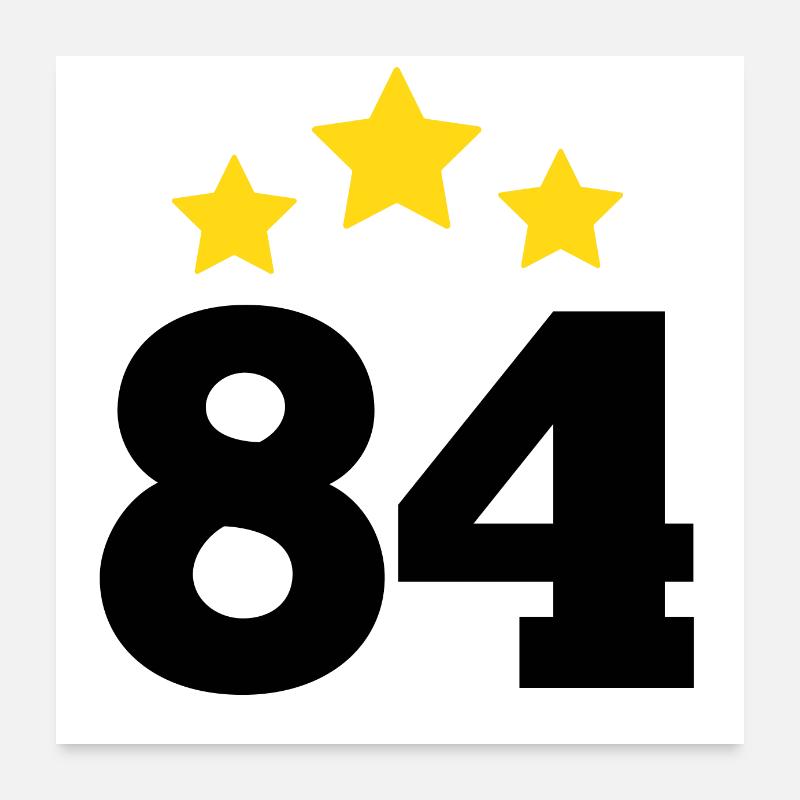 84 Years Star - 84th Anniversary Gift Poster 24" x 24" (60x60 cm)