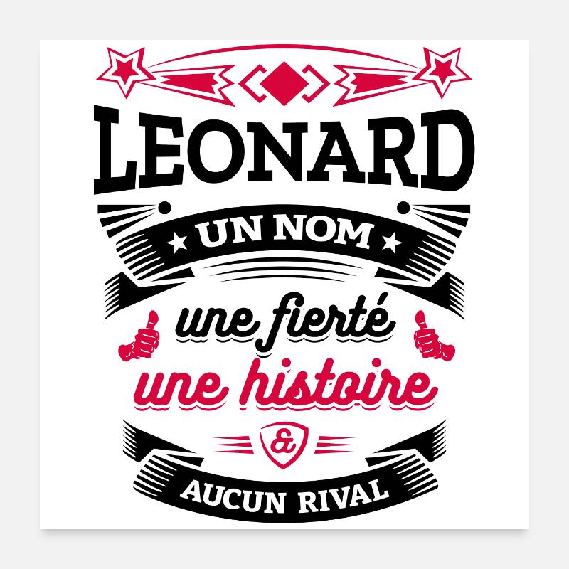 LEONARD UN NOM UNE FIERTÉ AUCUN RIVAL Poster 60 x 60 cm